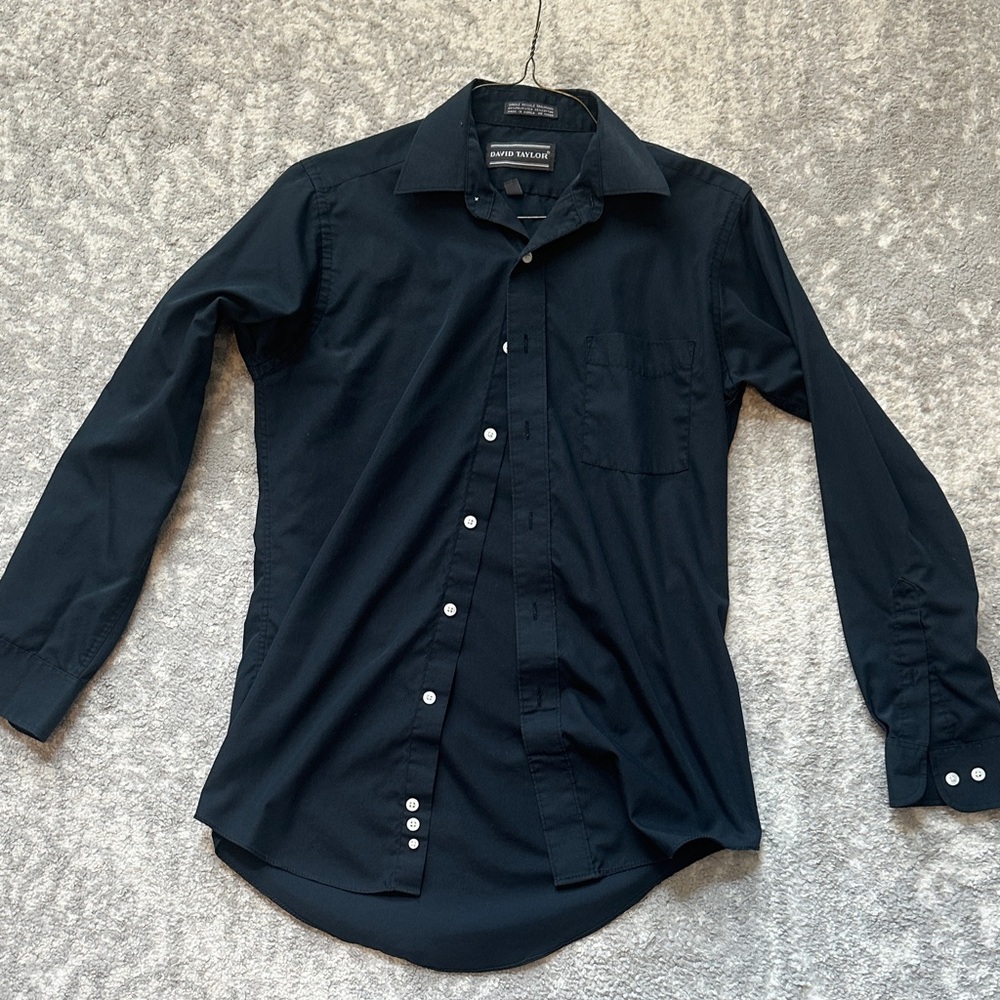 David Taylor black button down - size small